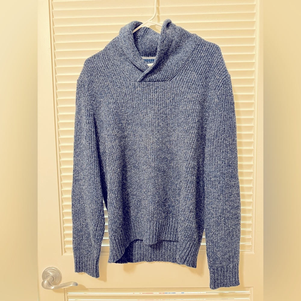 American Eagle Blue V-Neck Sweater with Textured Knit